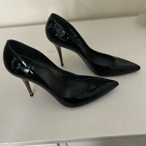 Stuart Weitzman Patent Black Stilettos